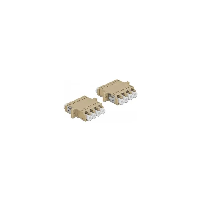 LWL Kupplung LC Quad Buchse zu LC Quad Buchse Multimode 2 Stück beige — image 2
