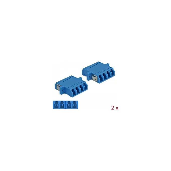 LWL Kupplung LC Quad Buchse zu LC Quad Buchse Singlemode 2 Stück blau — image 1