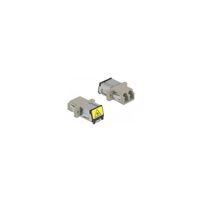 LWL Kupplung mit Laserschutzklappe LC Duplex Buchse zu LC Duplex Buchse Multimode beige — image 1