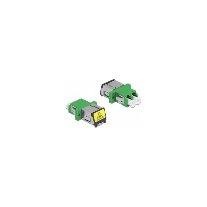 LWL Kupplung mit Laserschutzklappe LC Duplex Buchse zu LC Duplex Buchse Singlemode grün — image 2