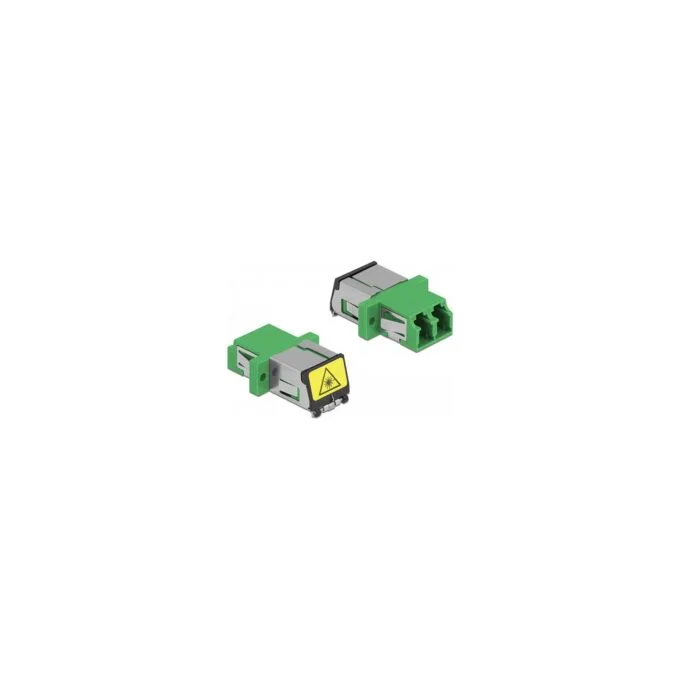 LWL Kupplung mit Laserschutzklappe LC Duplex Buchse zu LC Duplex Buchse Singlemode grün — image 1