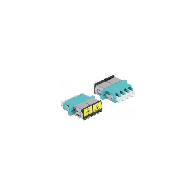 LWL Kupplung mit Laserschutzklappe LC Quad Buchse zu LC Quad Buchse Multimode aqua — image 3
