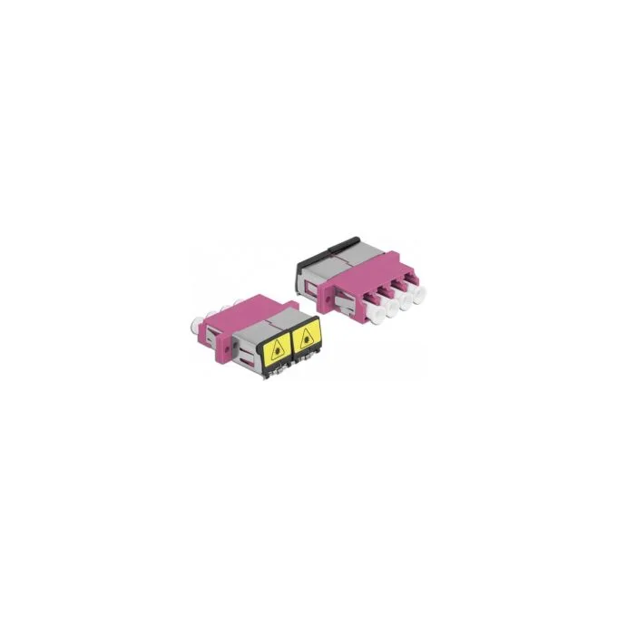 LWL Kupplung mit Laserschutzklappe LC Quad Buchse zu LC Quad Buchse Multimode violett — image 2
