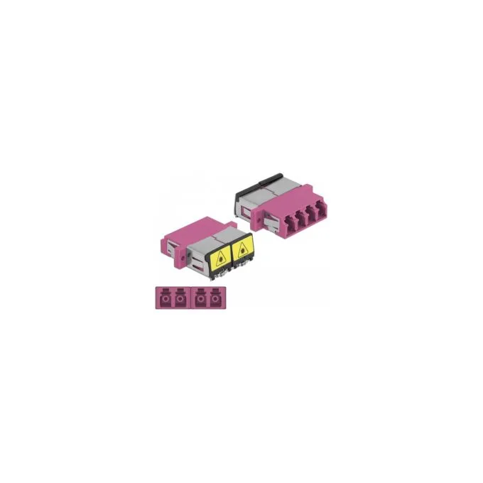 LWL Kupplung mit Laserschutzklappe LC Quad Buchse zu LC Quad Buchse Multimode violett — image 3