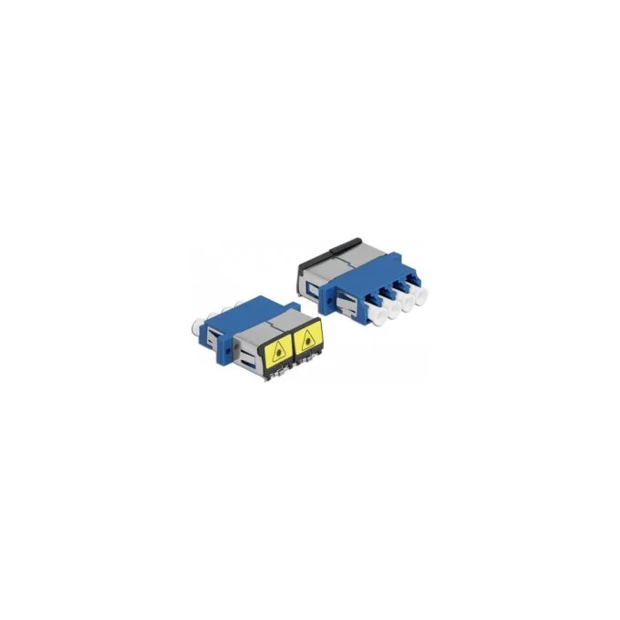 LWL Kupplung mit Laserschutzklappe LC Quad Buchse zu LC Quad Buchse Singlemode blau — image 2