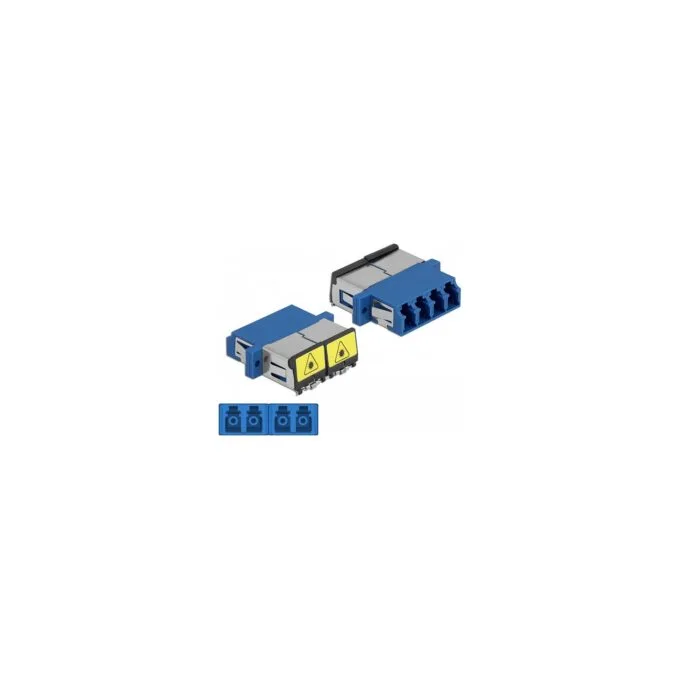 LWL Kupplung mit Laserschutzklappe LC Quad Buchse zu LC Quad Buchse Singlemode blau — image 3