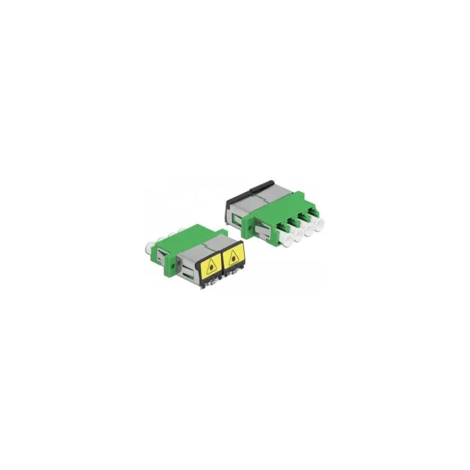 LWL Kupplung mit Laserschutzklappe LC Quad Buchse zu LC Quad Buchse Singlemode grün — image 2