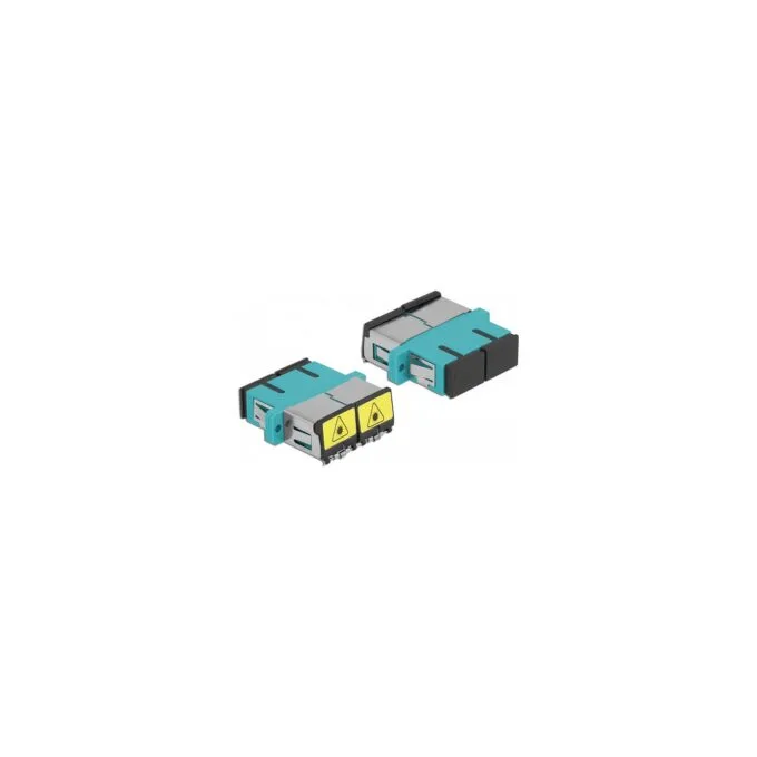LWL Kupplung mit Laserschutzklappe SC Duplex Buchse zu SC Duplex Buchse Multimode aqua — image 2