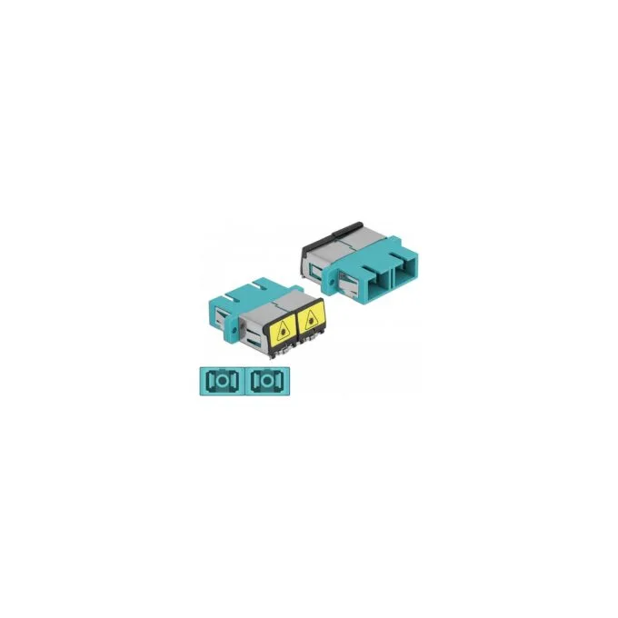 LWL Kupplung mit Laserschutzklappe SC Duplex Buchse zu SC Duplex Buchse Multimode aqua — image 3