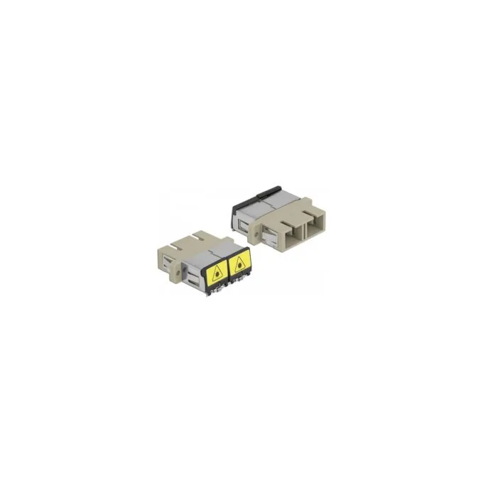 LWL Kupplung mit Laserschutzklappe SC Duplex Buchse zu SC Duplex Buchse Multimode beige — image 1
