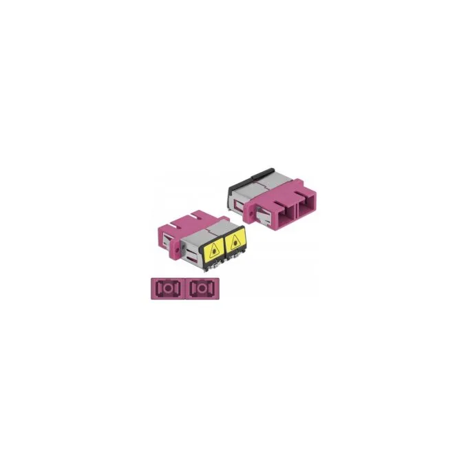 LWL Kupplung mit Laserschutzklappe SC Duplex Buchse zu SC Duplex Buchse Multimode violett — image 3