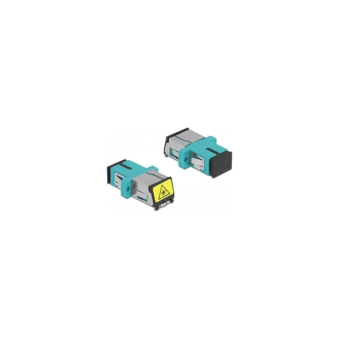 LWL Kupplung mit Laserschutzklappe SC Simplex Buchse zu SC Simplex Buchse Multimode aqua — image 2