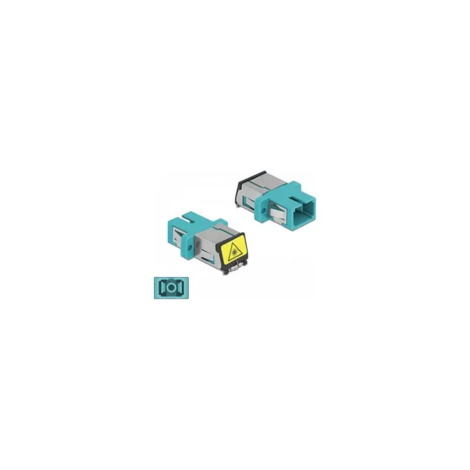 LWL Kupplung mit Laserschutzklappe SC Simplex Buchse zu SC Simplex Buchse Multimode aqua — image 3