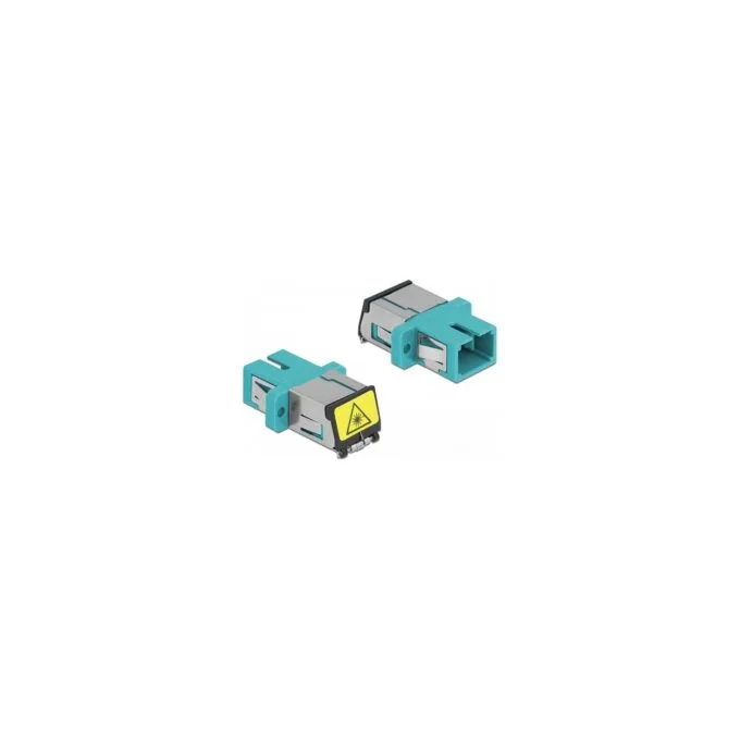 LWL Kupplung mit Laserschutzklappe SC Simplex Buchse zu SC Simplex Buchse Multimode aqua — image 1