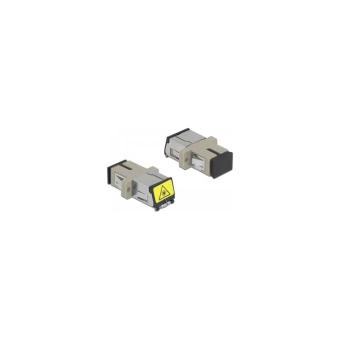 LWL Kupplung mit Laserschutzklappe SC Simplex Buchse zu SC Simplex Buchse Multimode beige — image 2