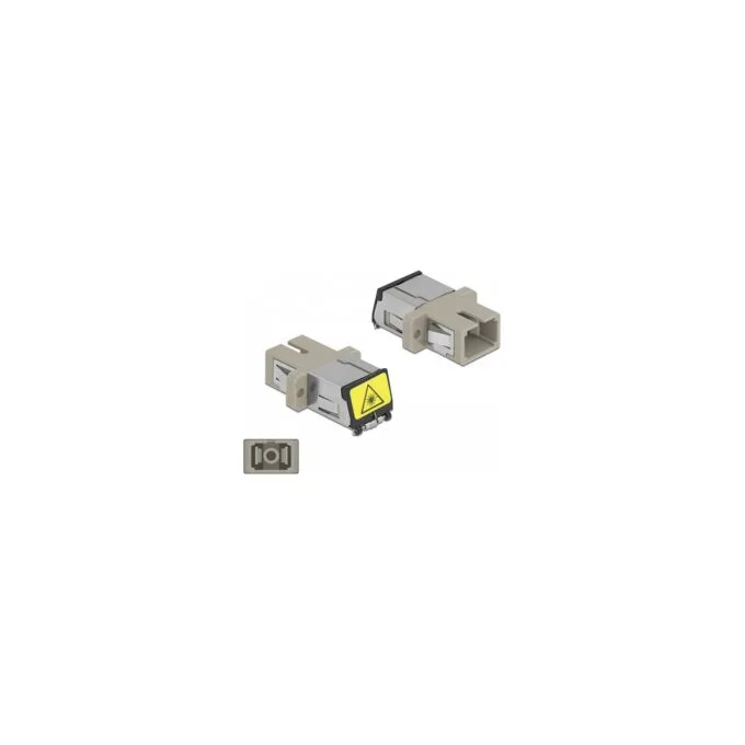 LWL Kupplung mit Laserschutzklappe SC Simplex Buchse zu SC Simplex Buchse Multimode beige — image 3