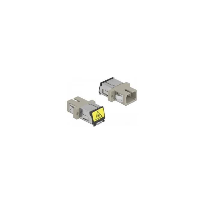 LWL Kupplung mit Laserschutzklappe SC Simplex Buchse zu SC Simplex Buchse Multimode beige — image 1