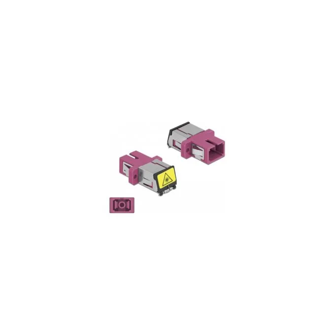 LWL Kupplung mit Laserschutzklappe SC Simplex Buchse zu SC Simplex Buchse Multimode violett — image 3