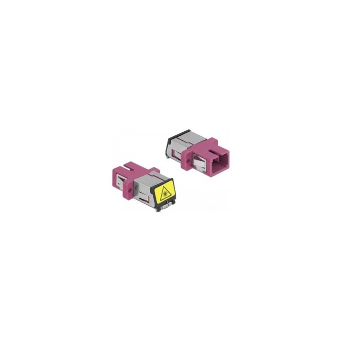 LWL Kupplung mit Laserschutzklappe SC Simplex Buchse zu SC Simplex Buchse Multimode violett — image 1
