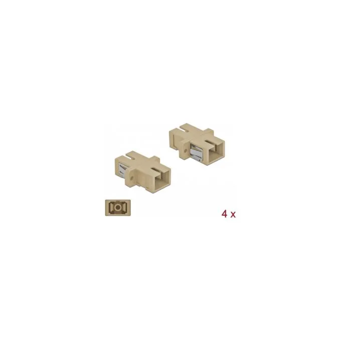 LWL Kupplung SC Simplex Buchse zu SC Simplex Buchse Multimode 4 Stück beige — image 1