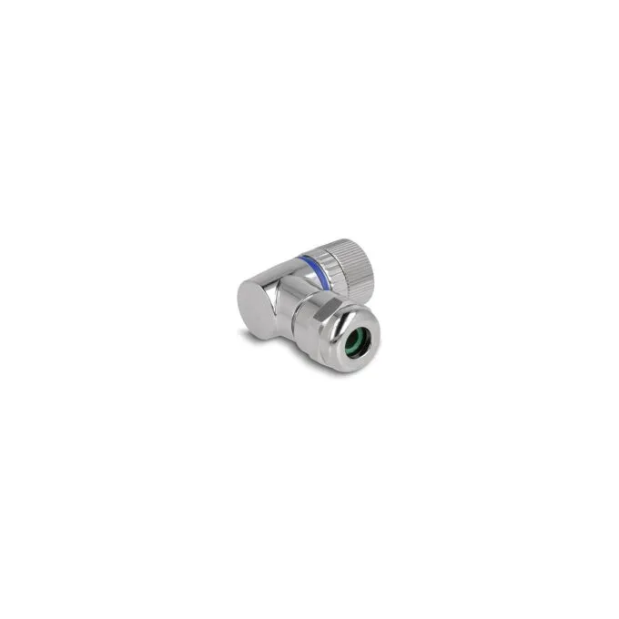 M12 Steckverbinder A-kodiert 4 Pin Buchse zur Montage mit Schraubanschluss 90° gewinkelt Metall — image 1