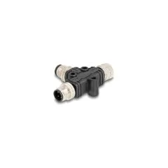 M12 T-Splitter A-kodiert 4 Pin 1 x Stecker zu 1 x Stecker und 1 x Buchse Parallelschaltung