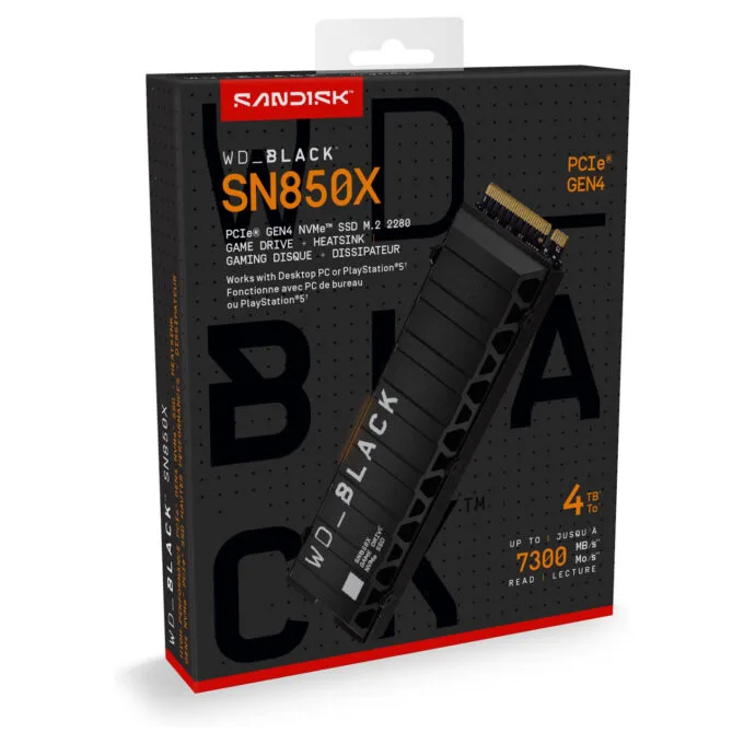 M.2 4TB WD Black SN850X NVMe PCIe 4.0 x 4 with Heatsink — image 2