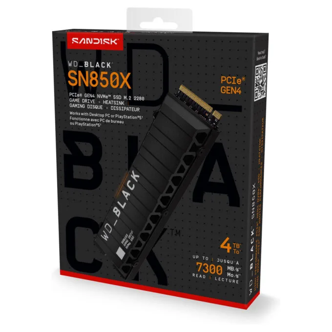 M.2 4TB WD Black SN850X NVMe PCIe 4.0 x 4 with Heatsink — image 3