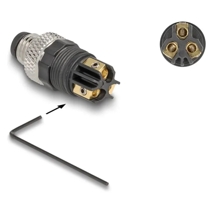 M8 Steckverbinder A-kodiert 3 Pin Stecker zur Montage mit Schraubanschluss — image 4