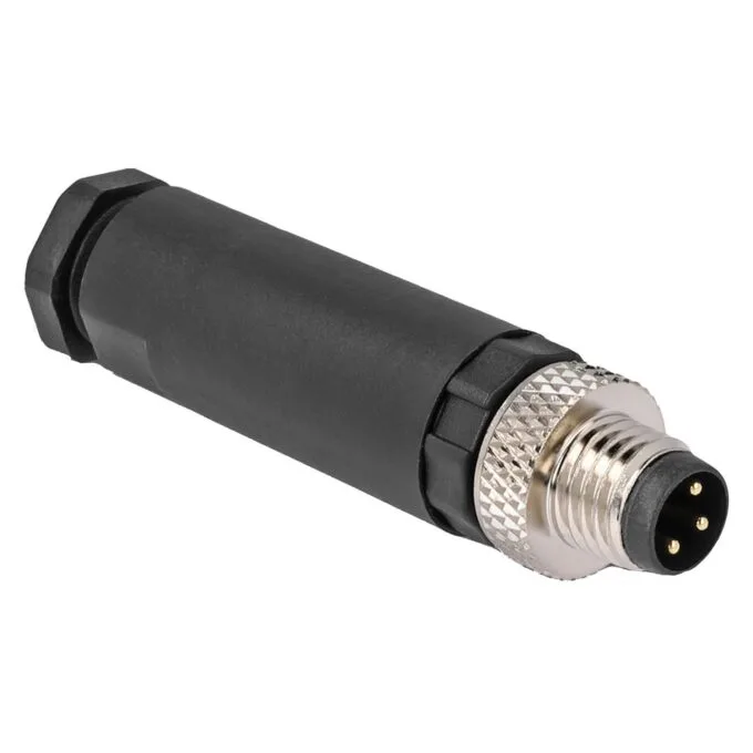 M8 Steckverbinder A-kodiert 3 Pin Stecker zur Montage mit Schraubanschluss — image 1