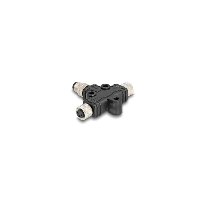 M8 T-Splitter A-kodiert 3 Pin 1 x Stecker zu 2 x Buchse Parallelschaltung — image 1