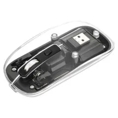 MANHATTAN Funkmaus USB-A 4Tasten RGB LED schwarz transparent