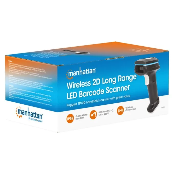 MANHATTAN Kabelloser 2D Long Range LED-Barcodescanner Wireless 4.2 und 2,4 GHz USB-A-Nanoempfänger — image 11