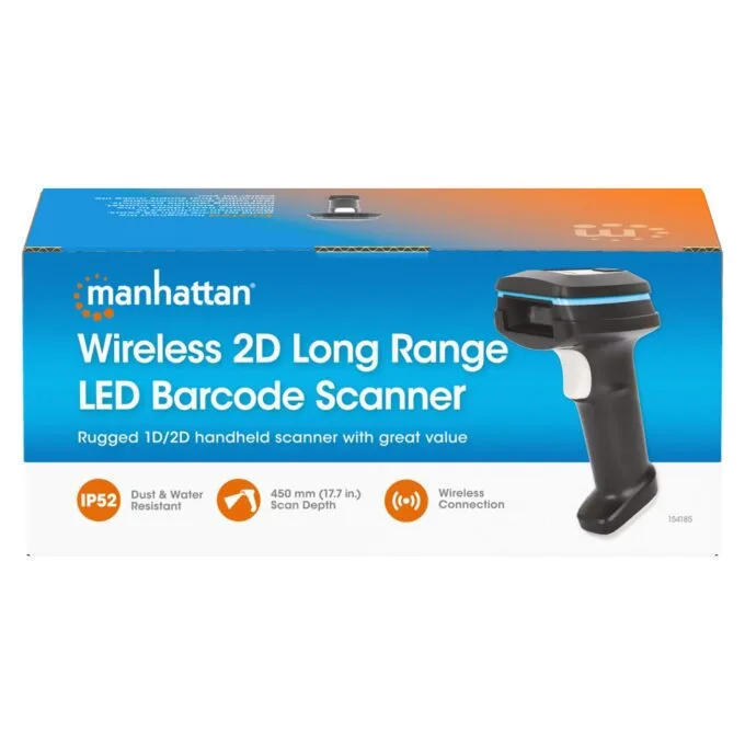 MANHATTAN Kabelloser 2D Long Range LED-Barcodescanner Wireless 4.2 und 2,4 GHz USB-A-Nanoempfänger — image 12