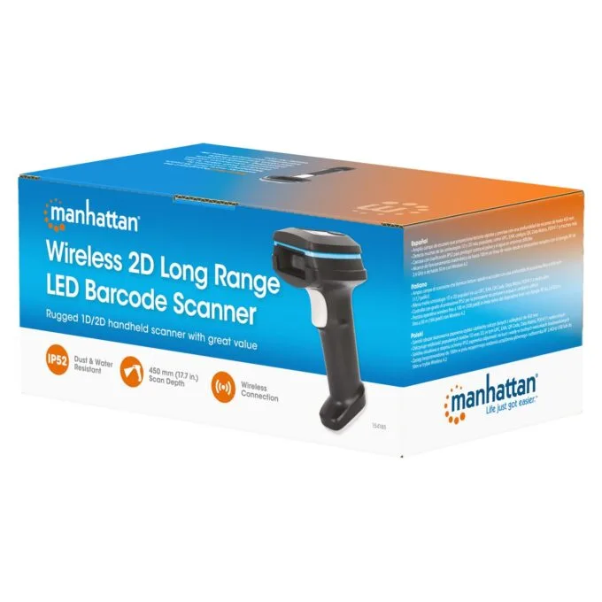 MANHATTAN Kabelloser 2D Long Range LED-Barcodescanner Wireless 4.2 und 2,4 GHz USB-A-Nanoempfänger — image 10