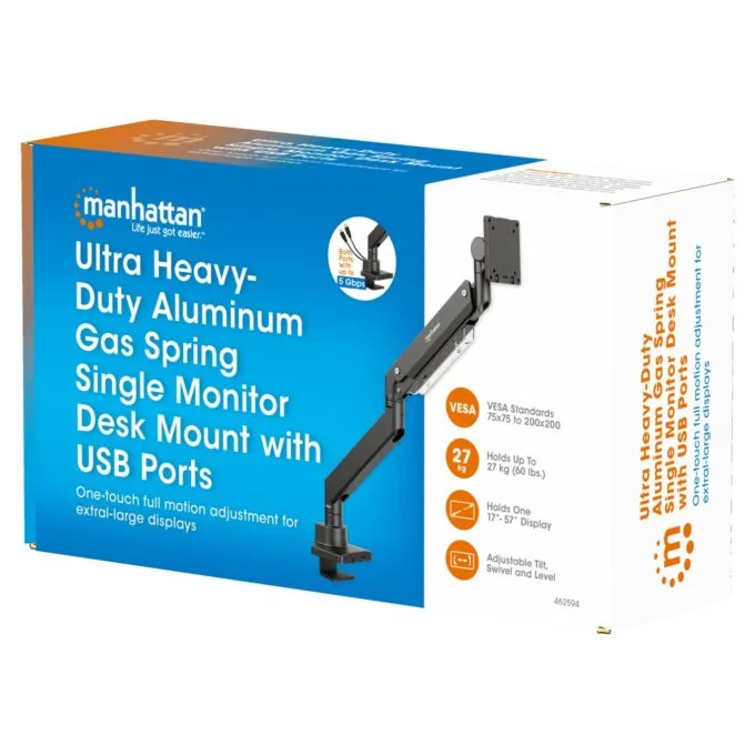 MANHATTAN Tischhalterung 1 Monitor 17-57' 27kg mit USB Ports — image 15
