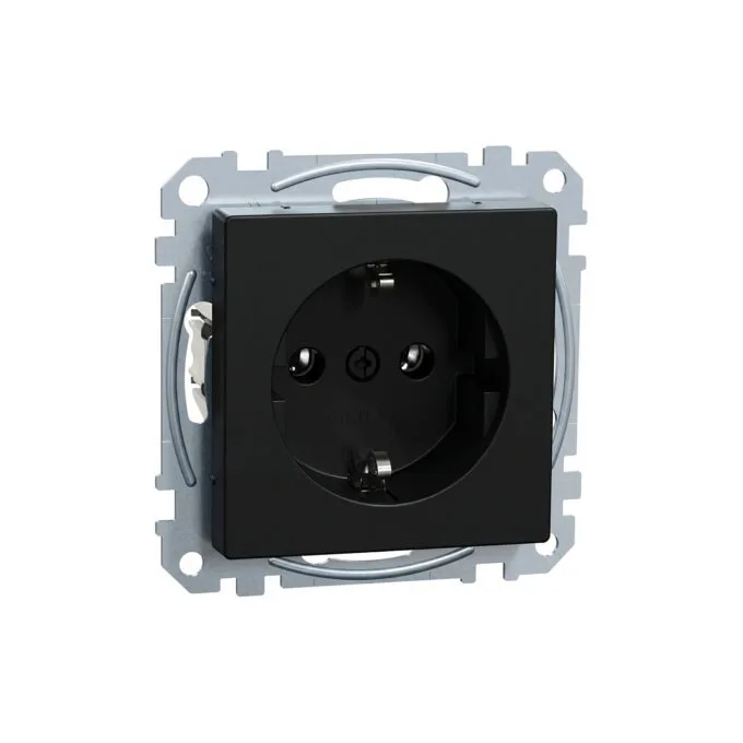 MERTEN MEG2301-0403 SCHUKO-Steckdose. Steckklemmen. schwarz matt. System M — image 1