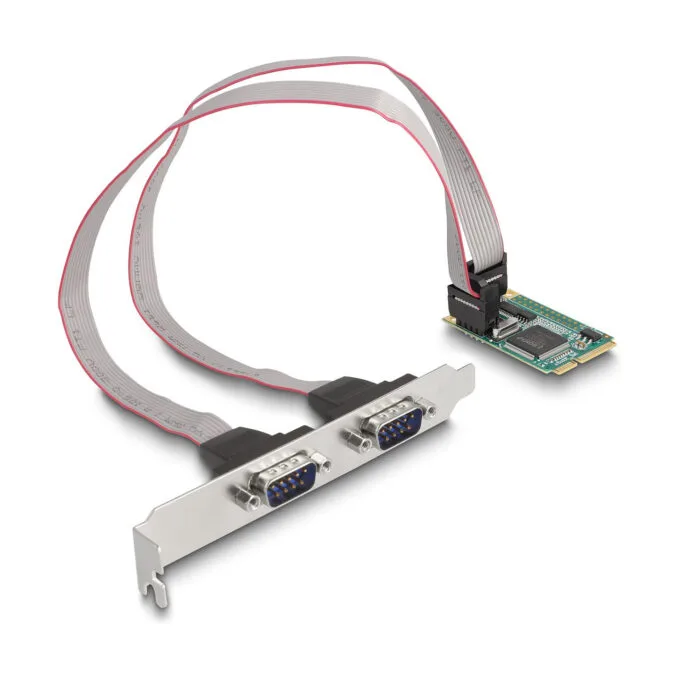 Mini PCIe Karte full size zu 2 x Seriell RS-232 D-Sub 9 Pin — image 1