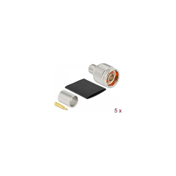 N Stecker zum Crimpen LMR 400 mit passendem Schrumpfschlauch - 5 Stück — image 1