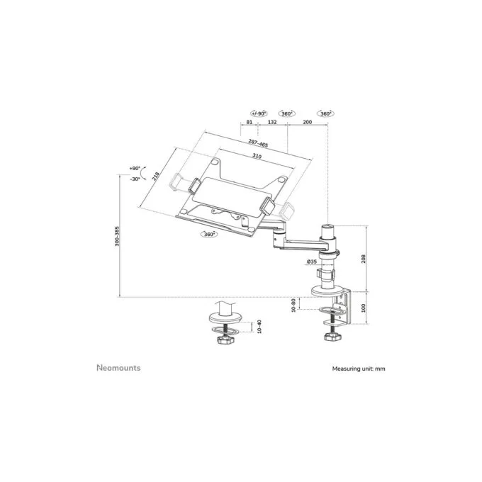 Neomounts DS20-425BL1 Tischhalterung für Laptops Gelenkarm (11.6' - 17.3') max 5kg - Schwarz — image 12