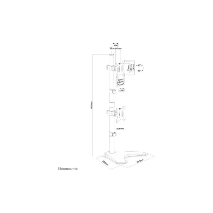 Neomounts FPMA-D550DDVBLACK Tischhalterung für zwei Flachbildschirme bis 32'. — image 3