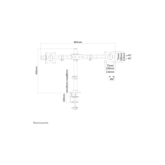 Neomounts FPMA-DCB100DBLACK Tischhalterung für zwei Flachbildschirme bis 27' — image 9