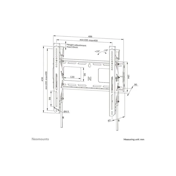 Neomounts LEVEL-750 - Befestigungskit - für TV - schwerlast - verriegelbar - Stahl - Schwarz - Bildschirmgröße: 109-1... — image 20