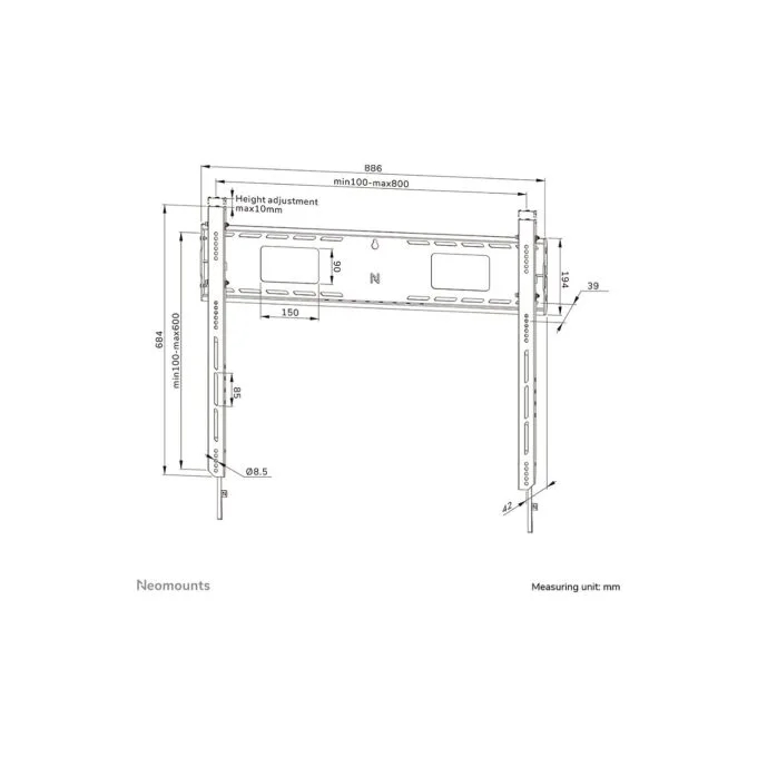 Neomounts LEVEL-750 - Befestigungskit - für TV - schwerlast - verriegelbar - Stahl - Schwarz - Bildschirmgröße: 109-2... — image 20