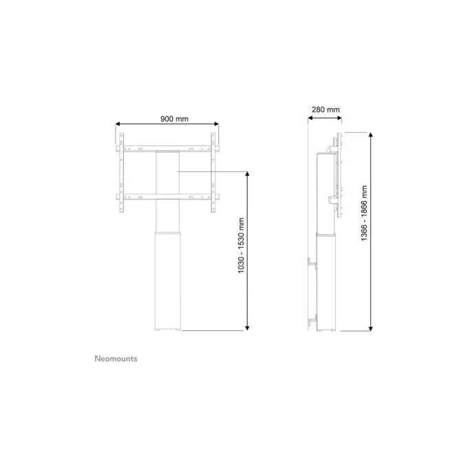 NEOMOUNTS TV Monitor LFD Elektrische Wandhalterung 106.7-254cm 42-100Zoll max130kg fixed Hhe 105-155cm silber Stand opti — image 7
