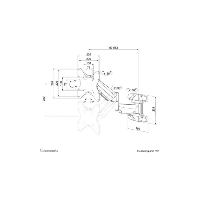 Neomounts Wandhalterung. voll beweglich. für 23-42' Bildschirme 30KG WL70-550BL12 — image 7