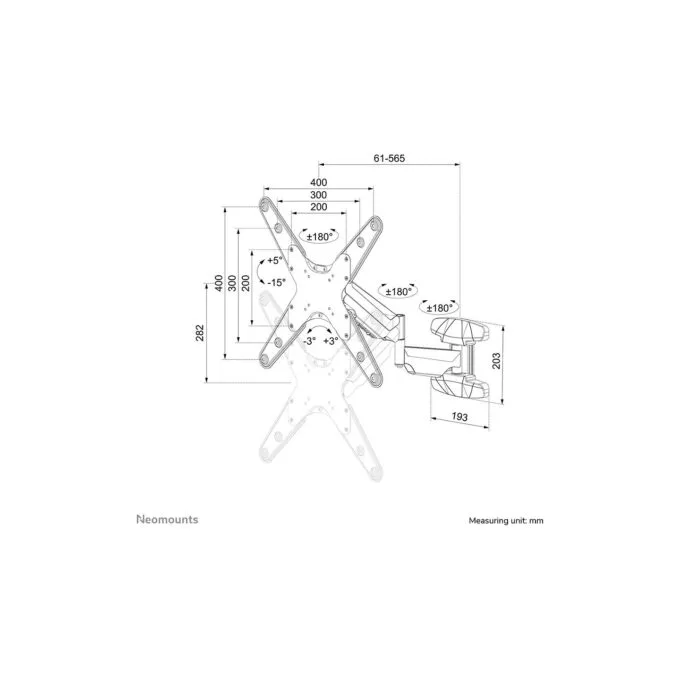 Neomounts Wandhalterung. voll beweglich. für 32-55' Bildschirme 30KG WL70-550BL14 — image 7