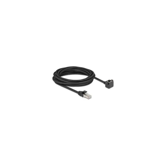 Netzwerk Verlängerungskabel RJ45 Stecker zu RJ45 Buchse 90° gewinkelt Cat.6 F UTP 5 m schwarz — image 1