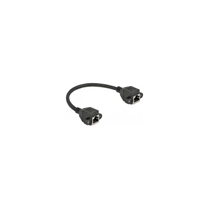 Netzwerk Verlängerungskabel S FTP RJ45 Buchse zu RJ45 Buchse Cat.6A 25 cm schwarz — image 2