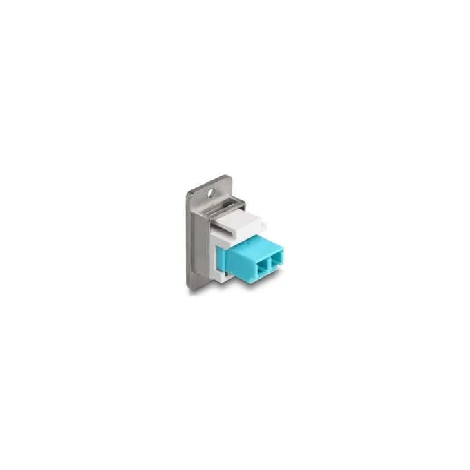 Panel Mount LC Duplex zu LC Duplex Buchse silber weiß aqua — image 2